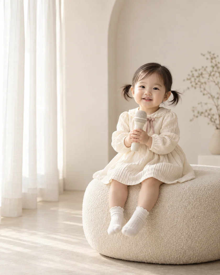 첫돌 인터뷰 AI 영상의 가상 아기 콘셉트 이미지