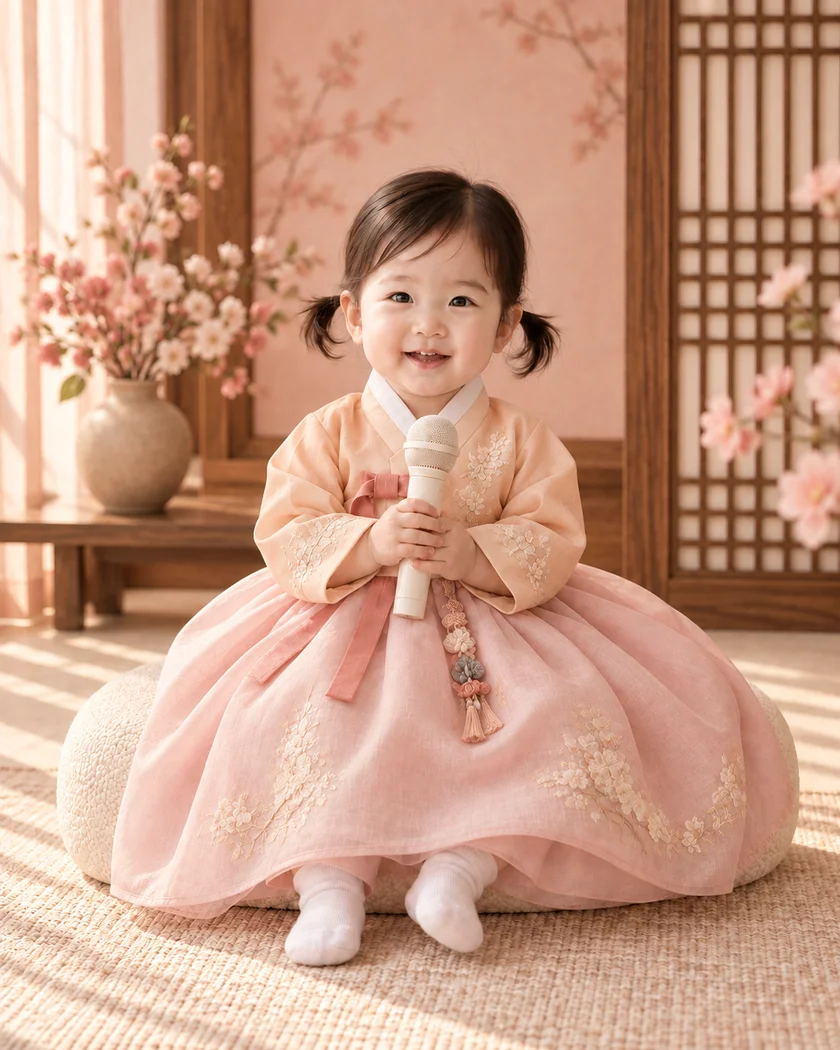 아기돌 B · 복숭아 여아 AI 대표 이미지